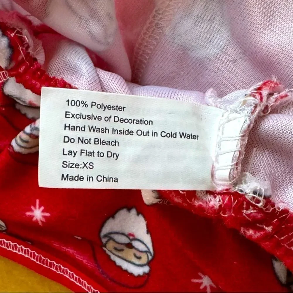 Pup Crew Santa Print Red & White Knit Pet Pajamas XS NWT